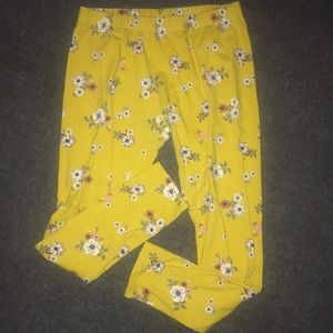 Yellow floral leggings